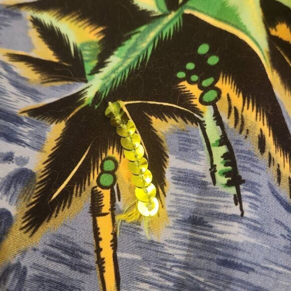 Peter Popovitch Vintage Tropical Print Dress with Sequins Small (5085) - Picture 6 of 6